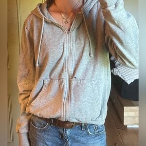 H&M Light Gray Zip-Up Hoodie